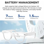 M01S AI-smarte briller med sanntidsoversettelse og HD-kamera - hvit