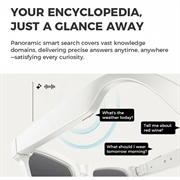 M01S AI-smarte briller med sanntidsoversettelse og HD-kamera - hvit