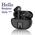 M10 Multiple Languages Translation Earphones Wireless Bluetooth Smart Voice Translator Headset - hvit