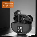 M10 Multiple Languages Translation Earphones Wireless Bluetooth Smart Voice Translator Headset - hvit