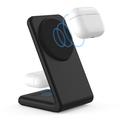 M2A 2-i-1 magnetisk loddrett ladestativ for iPhone og AirPods - svart