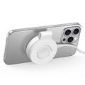 M40 2-i-1 magnetisk trådløs lader for iPhone, Apple Watch, AirPods - 25W/5W - Hvit