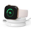 M40 2-i-1 magnetisk trådløs lader for iPhone, Apple Watch, AirPods - 25W/5W - Hvit