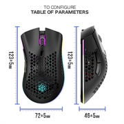 M600 trådløs mus - 7 knapper og LED-lys - svart