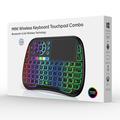 M9 Mini trådløst tastatur med berøringsplate og RGB-bakgrunnsbelysning - svart