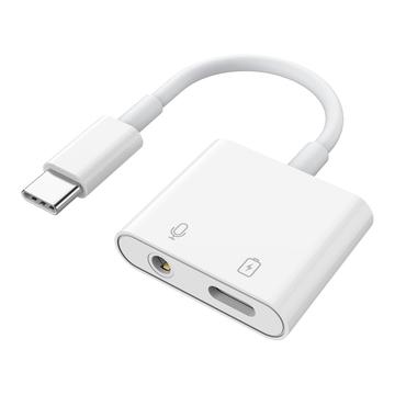 MH-CM33S USB-C til 3.5mm lydadapter med PD 3.0-støtte - hvit