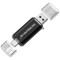 MICRODRIVE 64GB 2-i-1 USB 2.0/USB-C minnepenn - svart