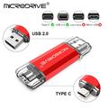 MICRODRIVE 64GB 2-i-1 USB 2.0/USB-C minnepenn - svart