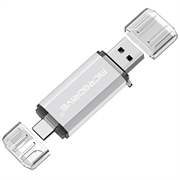MICRODRIVE 64GB 2-i-1 USB 2.0/USB-C minnepenn - hvit