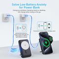 MP07 3-i-1 10000mAh magnetisk powerbank med innebygd kabel og stativ - MagSafe-kompatibel - svart