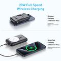 MP07 3-i-1 10000mAh magnetisk powerbank med innebygd kabel og stativ - MagSafe-kompatibel - svart