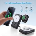 MP07 3-i-1 10000mAh magnetisk powerbank med innebygd kabel og stativ - MagSafe-kompatibel - svart