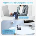 MP07 3-i-1 10000mAh magnetisk powerbank med innebygd kabel og stativ - MagSafe-kompatibel - svart