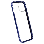 iPhone 15 Magnetisk Deksel med Personvernherdet Glass - Blå