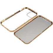 iPhone 15 Magnetisk Deksel med Personvernherdet Glass - Gull