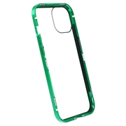 iPhone 15 Magnetisk Deksel med Personvernherdet Glass - Grønn