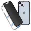 iPhone 15 Plus Magnetisk Deksel med Personvernherdet Glass - Sølv