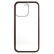 iPhone 15 Pro Magnetisk Deksel med Personvernherdet Glass - Gull