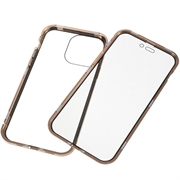 iPhone 15 Pro Magnetisk Deksel med Personvernherdet Glass - Gull