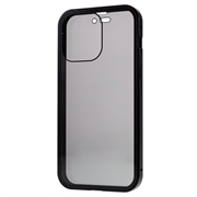 iPhone 15 Pro Max Magnetisk Deksel med Personvernherdet Glass - Svart