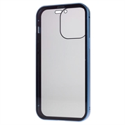 iPhone 15 Pro Max Magnetisk Deksel med Personvernherdet Glass - Blå