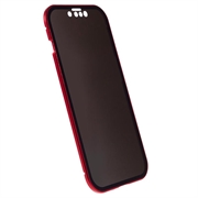 iPhone 15 Magnetisk Deksel med Personvernherdet Glass - Röd