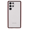 Samsung Galaxy S22 Ultra 5G Magnetisk Deksel med Herdet Glass - Rød