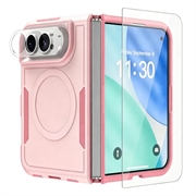 iPhone Duo magnetisk-deksel med beskyttelsesglass og kameralinsbeskytter - rosa