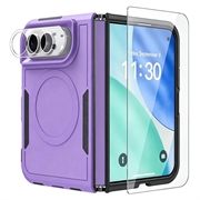 iPhone Duo magnetisk-deksel med beskyttelsesglass og kameralinsbeskytter - lilla