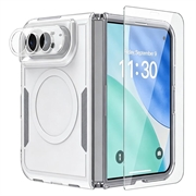 iPhone Duo magnetisk-deksel med beskyttelsesglass og kameralinsbeskytter - hvit