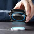 Magnetisk etui til Apple AirPods Pro, spennedesign for Bluetooth-øretelefoner TPU-deksel med karabinkrok - svart + blå