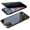 iPhone 11 Magnetisk Deksel med Personvernherdet Glass - Svart