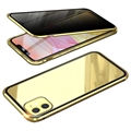 iPhone 11 Magnetisk Deksel med Personvernherdet Glass - Gull