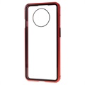 OnePlus 7T Magnetisk Deksel med Herdet Glass - Rød