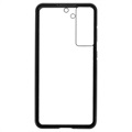 Samsung Galaxy S21 FE 5G Magnetisk Deksel med Herdet Glass - Svart