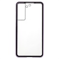 Samsung Galaxy S21 FE 5G Magnetisk Deksel med Herdet Glass - Lilla