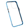 iPhone 13 Pro Magnetisk Deksel med Herdet Glass - Blå