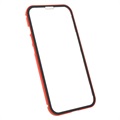 iPhone 13 Pro Magnetisk Deksel med Herdet Glass - Rød