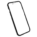 iPhone 14 Magnetisk Deksel med Herdet Glass - Svart