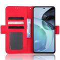 Cardholder Series Motorola Moto G72 Lommebok-deksel - Rød