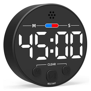 Magnetisk LED-nedtellingstimer GL320 med digitalt display - svart / hvitt