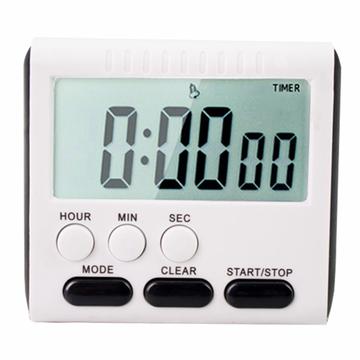 Magnetisk stor LCD digital kjøkkentimer - svart / hvit