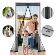 Magnetisk dørgardin i netting - 120x210cm - Svart