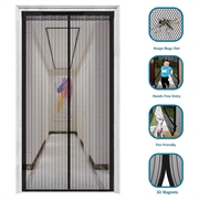 Magnetisk dørgardin i netting - 120x210cm - Svart