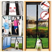 Magnetisk dørgardin i netting - 120x210cm - Svart