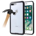 iPhone 7 Plus / 8 Plus Magnetisk Deksel med Herdet Glass Bakbeskytter - Svart