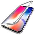 iPhone X Magnetisk Deksel med Herdet Glass Bakbeskytter - Grå