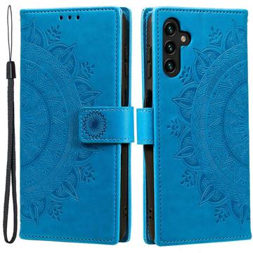 Samsung Galaxy A54 5G Mandala Series Lommebok-deksel - Blå