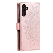 Samsung Galaxy A54 5G Mandala Series Lommebok-deksel - Roségull