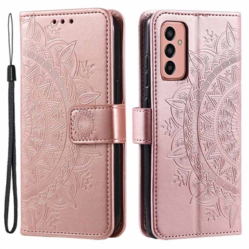 Samsung Galaxy A14/A14 5G Mandala Series Lommebok-deksel - Roségull